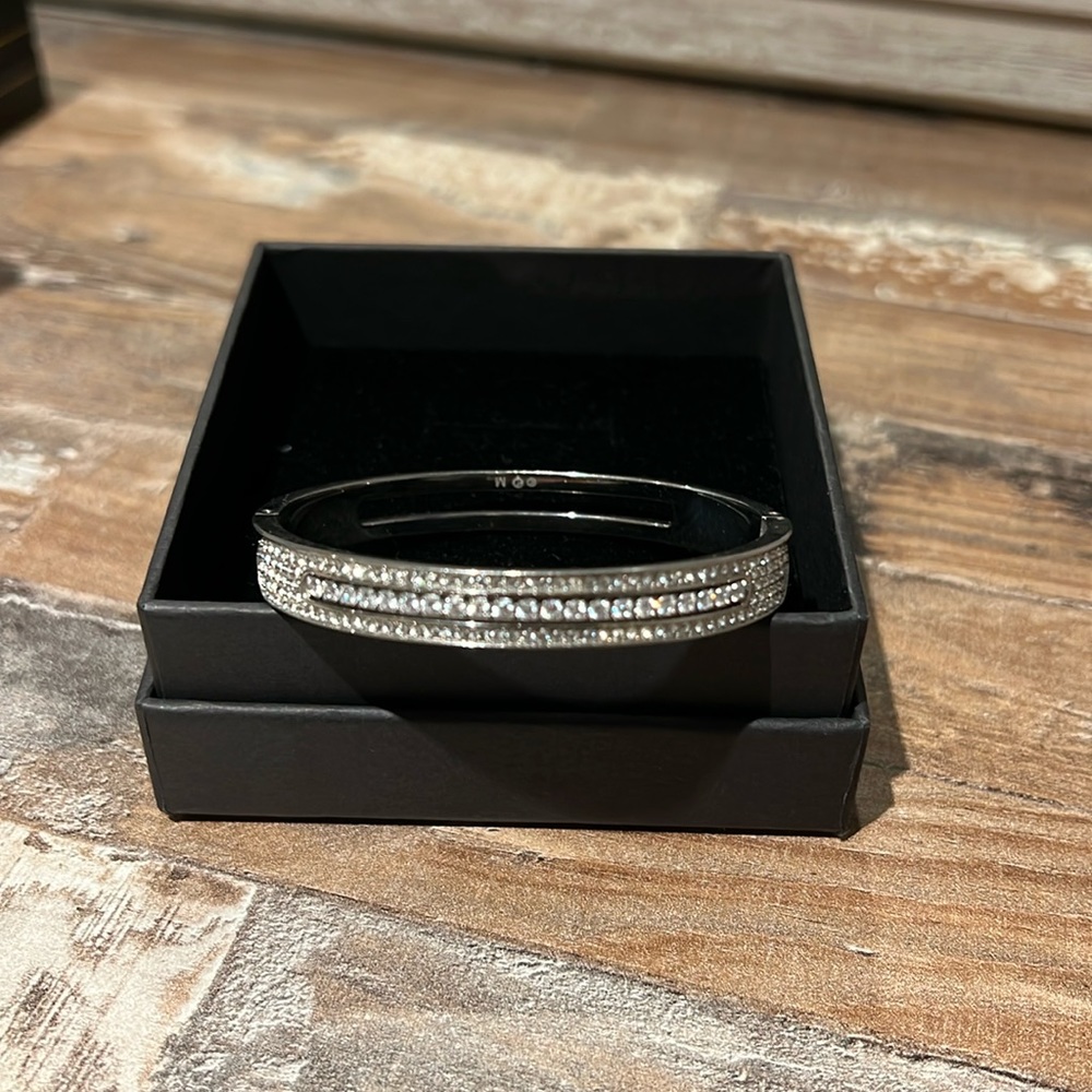 Swarovski Silver Bangle with Crystals